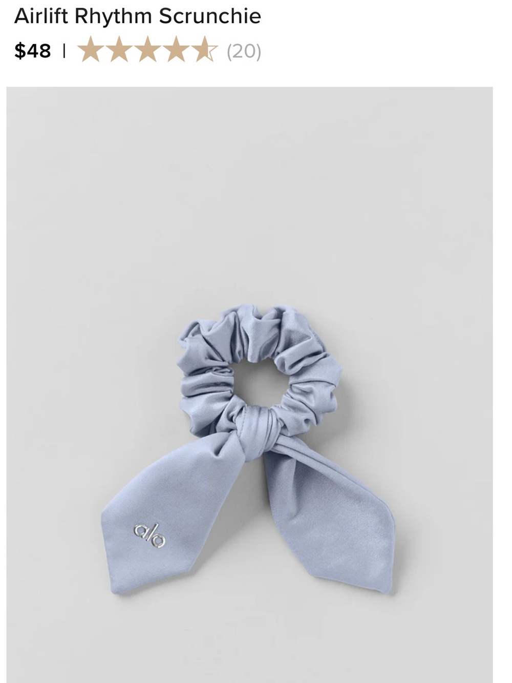 ALO Yoga Airlift Rhythm Scrunchie in Light Blue